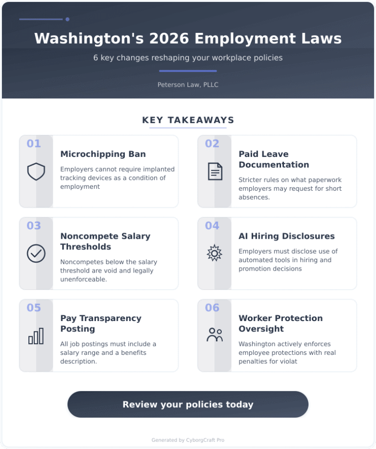 Infographic: Washington Just Banned Forced Employee Microchipping - Plus 5 Other 2026 Laws That Quietly Reshape Your Employee Policies - Key concepts and takeaways